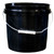 2 Gallon Black HDPE Plastic Open Head Pail, w/ Metal Handle