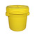20 Gallon Plastic HDPE Yellow Screw Top Overpack Open Head Drum w/ Screw Top Cover, UN Rated