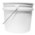 3.5 Gallon White HDPE Plastic Open Head Pail w/ Metal Bail