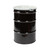 55 Gallon Black Steel Open Head Drum, White Cover, Unlined, 2" and 3/4" Fitting, Buna N Gasket, Bolt Ring, UN Rated