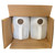 2.5 Gallon Natural HDPE Plastic F-Style Bottles, 63mm 63-485, 2 x 1 White Reshipper Box w/ Hand Holes, UN Rated
