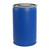 57 Gallon Blue Plastic Open Head Drum, Black Cover, w/ 2" Buttress & 3/4" NPS Fittings, UN Rated