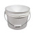 3 Gallon White HDPE Plastic Open Head Pail w/ Metal Handle