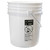 5 Gallon Ivory White HDPE Plastic Open Head Pail w/ Black CWL