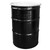 55 Gallon Black Open Head Reconditioned Steel Drum, White Cover, Unlined w/ 2" & 3/4" Fitting, Bolt Ring, UN Rated