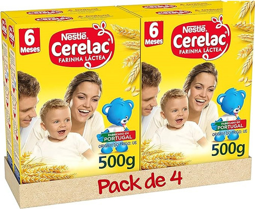 Gerber Nestle Cerelac Harina de Leche, 4 Unidades - 500 g