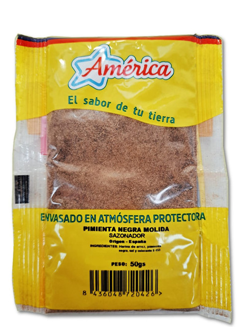 Sazonador Pimienta Negra Molida America 50G