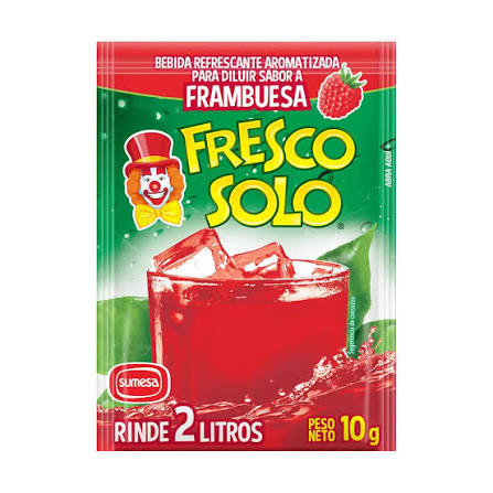Fresco Solo Bebida en Polvo Sabor a Frambuesa 10 g