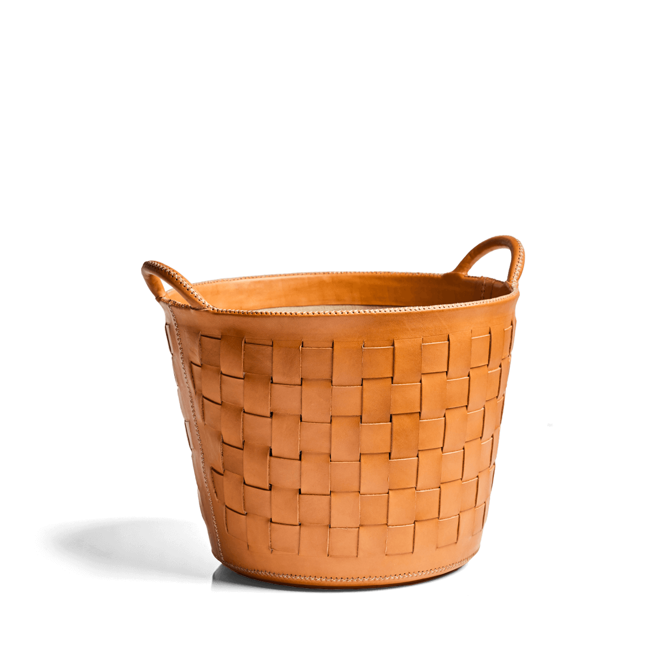 Leather Braided Basket