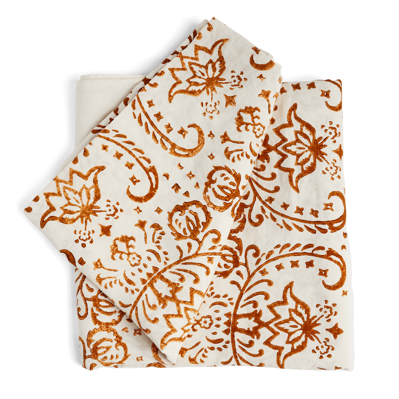 Hand Stamped Linen Tablecloth