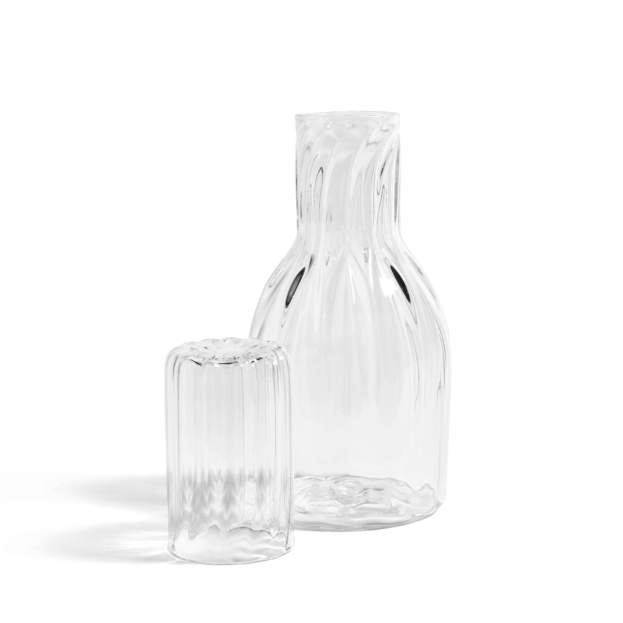 Bedside Water Carafe, 6.4'' x 4.5'' - Moroccan Glass - Revival™