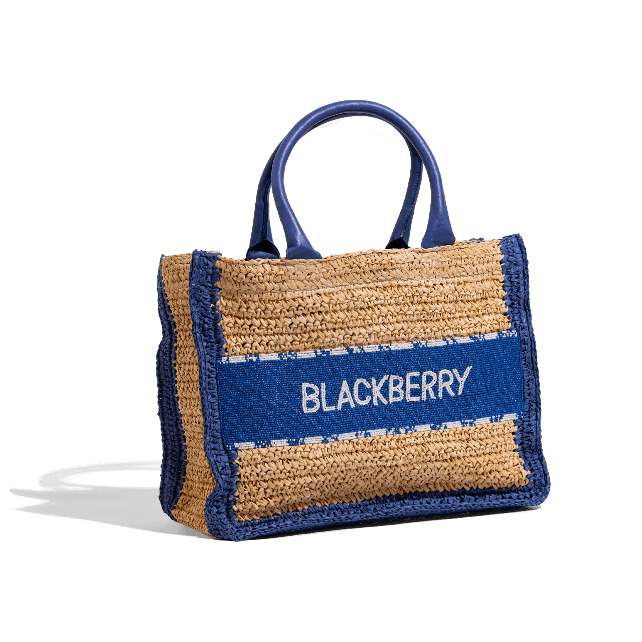 BF Beaded Raffia Bag Blue