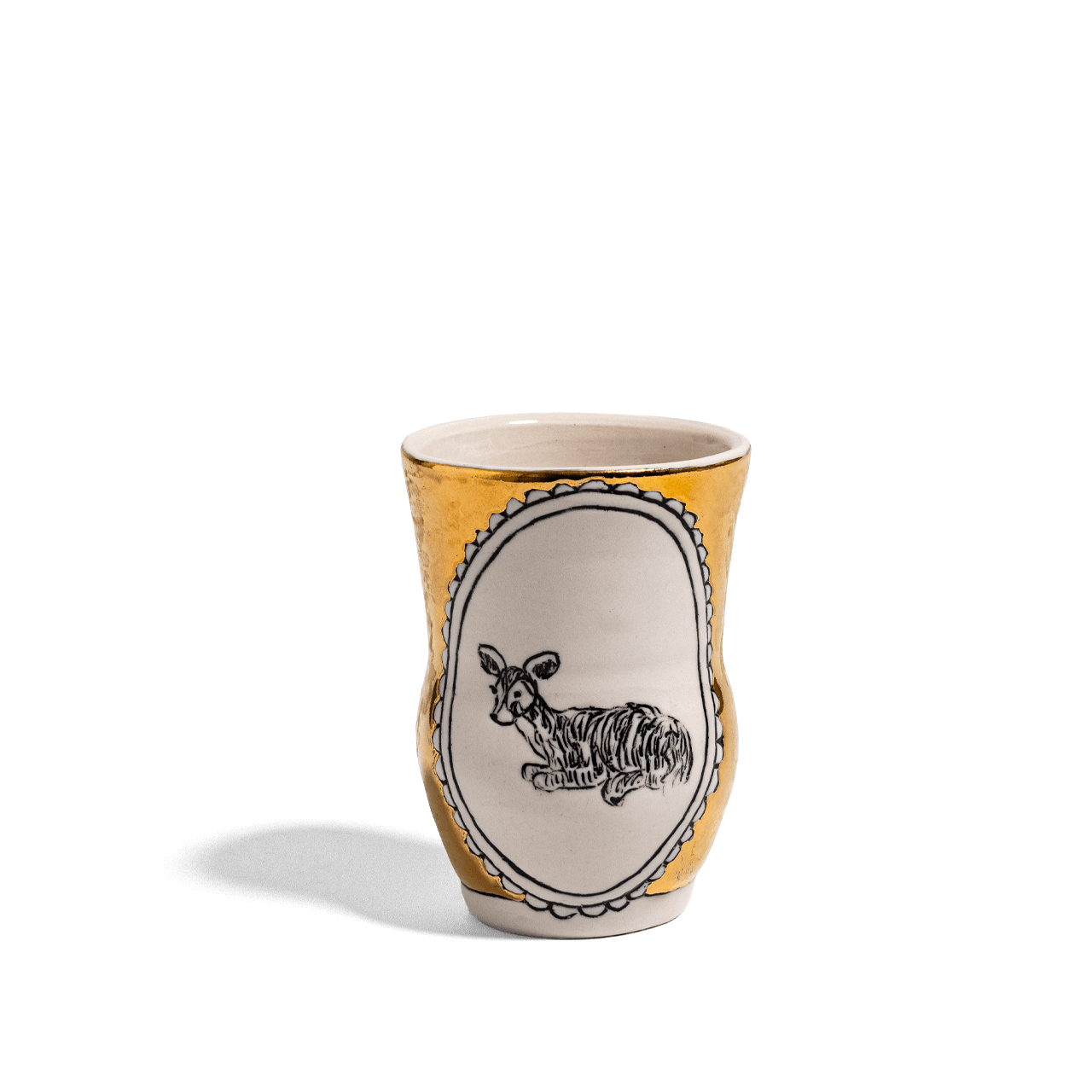 Gold Deer Bud Vase