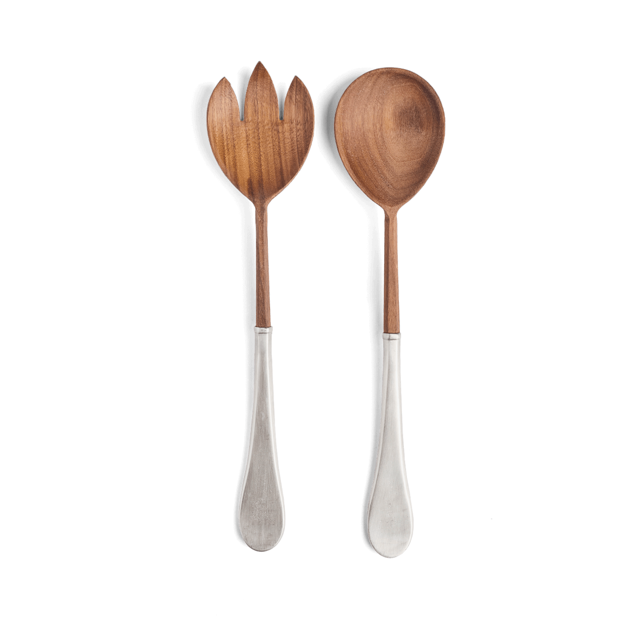 Pewter and Wood Serving Set