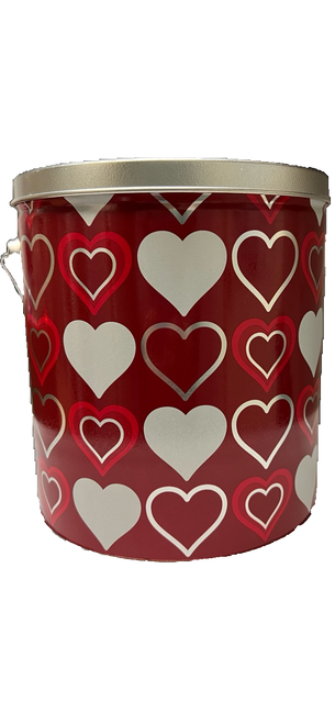 3.5 Gallon Valentine's Day Themed Tin of Gourmet Popcorn from Great Lakes Popcorn Co.