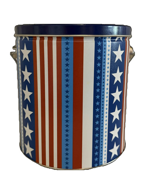 'Stars and Stripes' themed 1 gallon gourmet popcorn tin