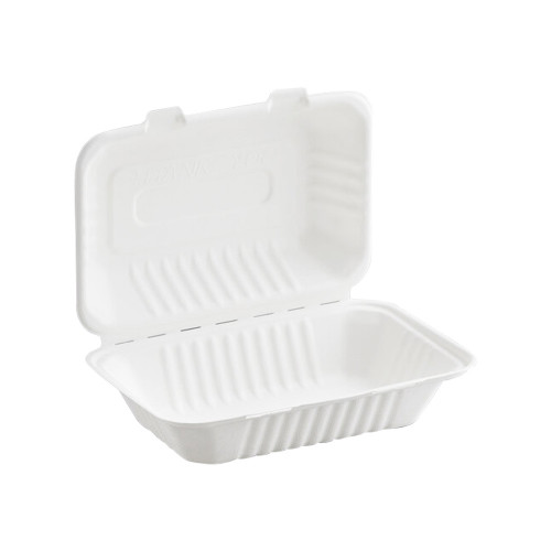 9x9x3 Clamshell Takeout Containers Natural 200 pcs – Pony Packaging