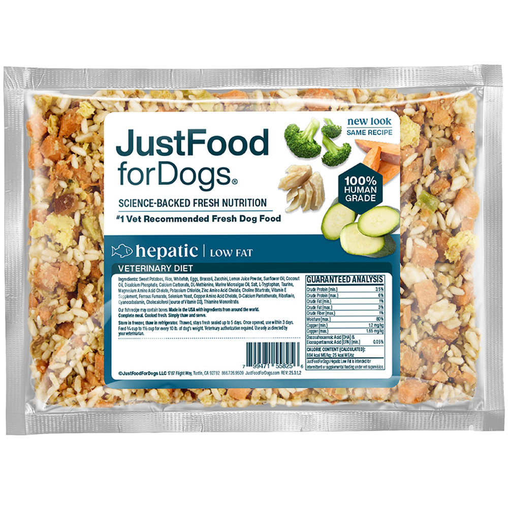JustFoodForDogs Veterinary Diet Hepatic Support Low Fat Copper