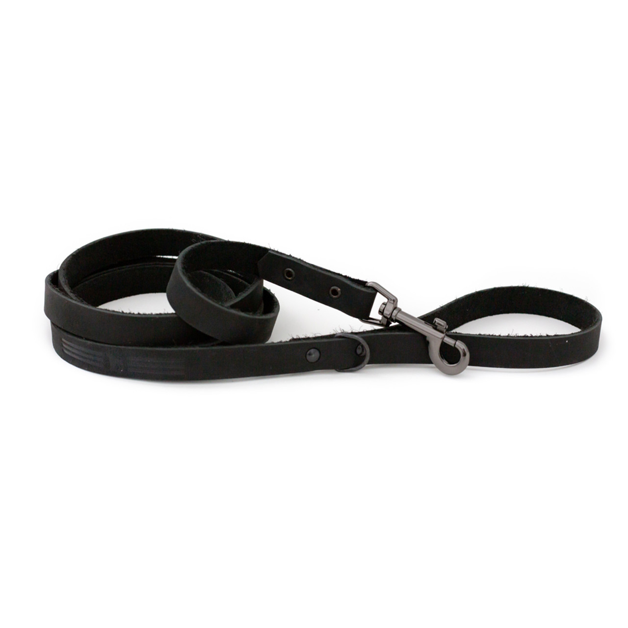 Black leather dog leash Outlet