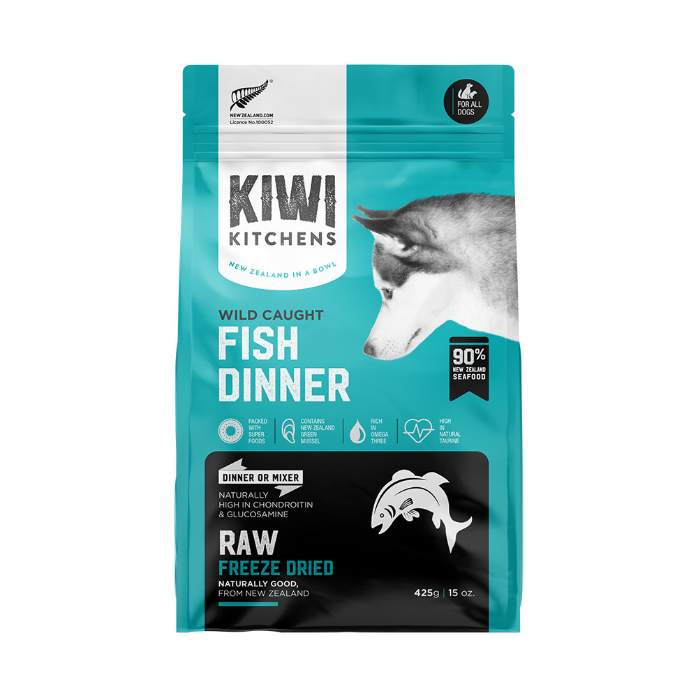 Kiwi Kitchens Wild Caught Fish Dinner Raw Freeze Dried Dog Food