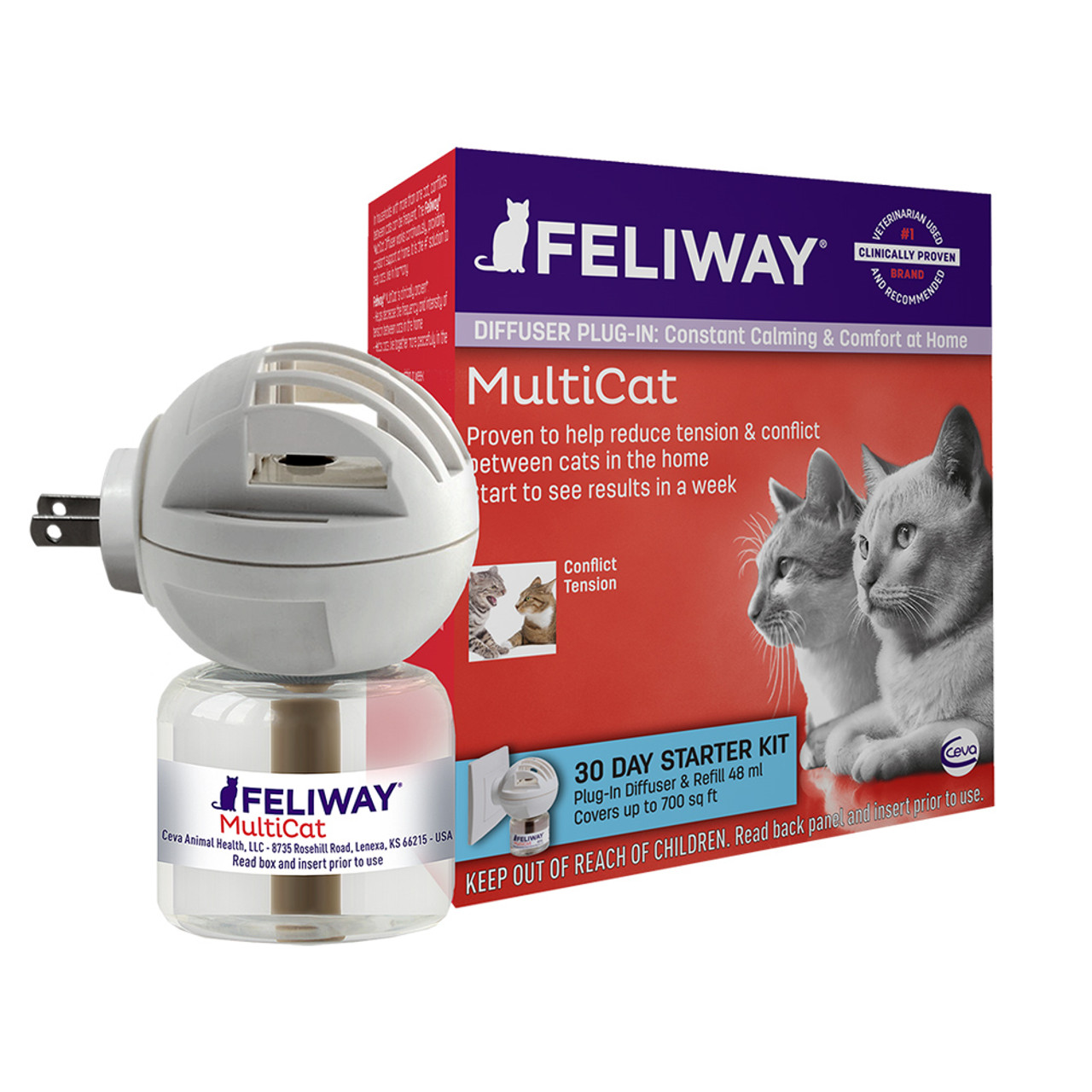 Feliway Friends 30 Days Calming Starter Kit with Plug in Diffuser and  Refill 48ml