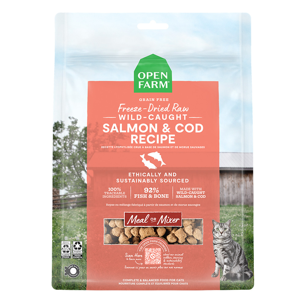 Open Farm Grain Free Wild-Caught Salmon Cod Recipe Freeze-Dried