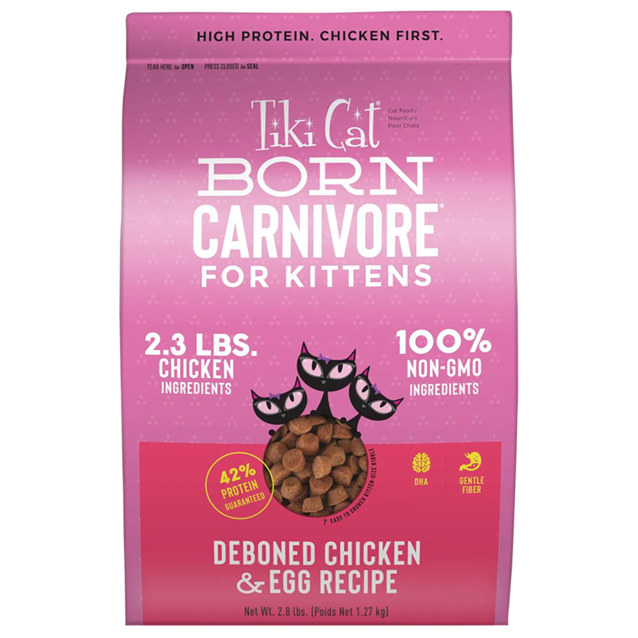 Tiki Cat Born Carnivore for Kittens w/ Deboned Chicken & Egg Recipe Dry Cat  Food