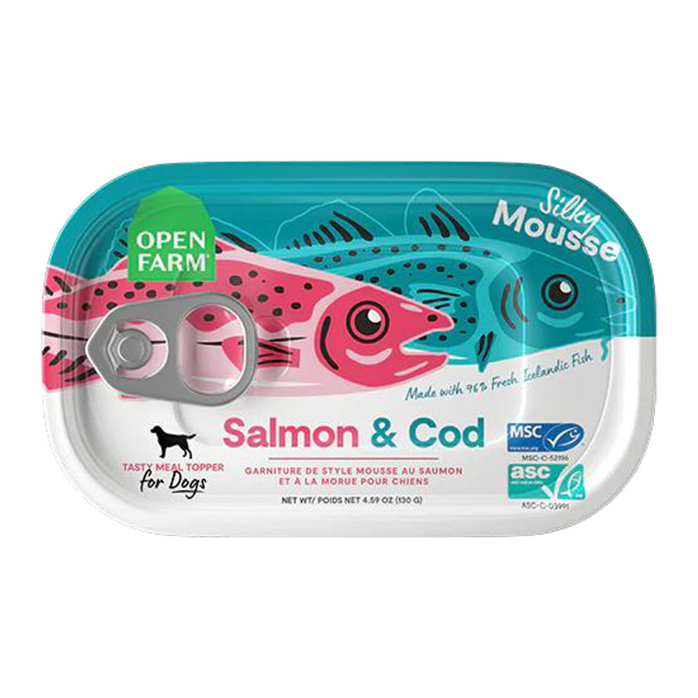 Open Farm Salmon & Cod Silky Mousse Canned Dog Food Topper