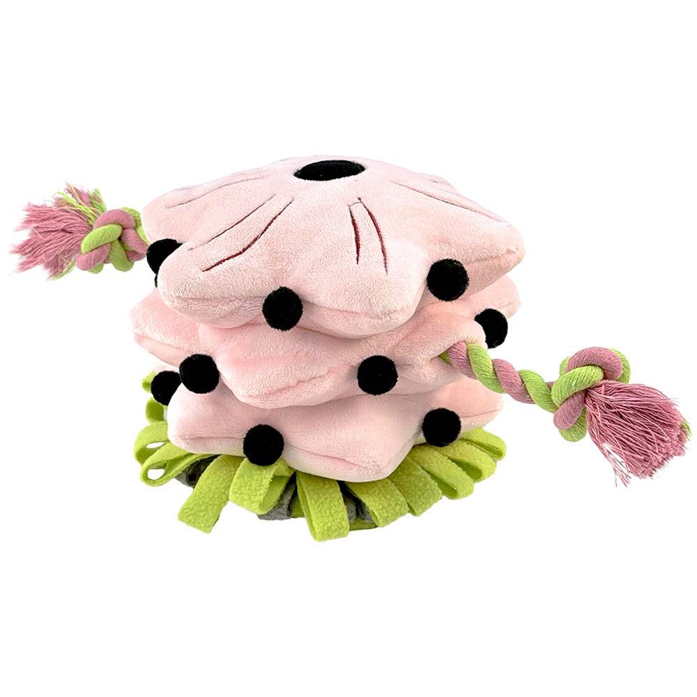Fog City Pet Passion Flower Tower Snuffle & Tug Plush Interactive