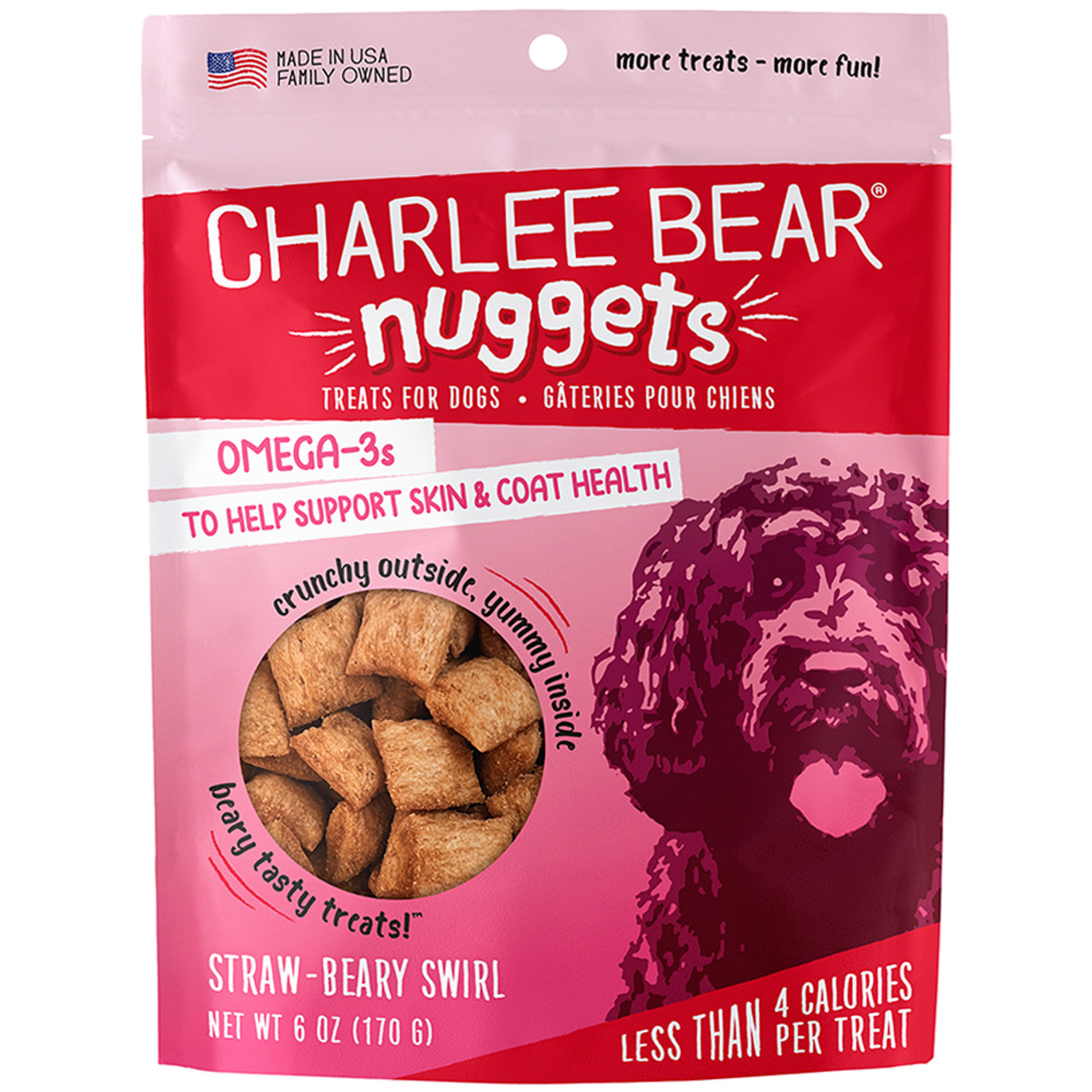 Beef Liver Charlie Bear Treats Charlee Bear Nuggets Straw-Beary