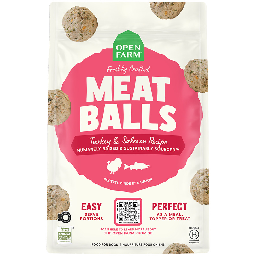 Open Farm Freshly Crafted Meat Balls Turkey Salmon Recipe Gently