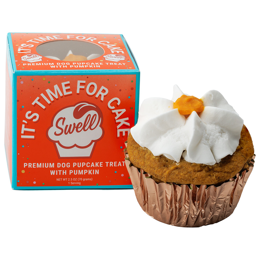 Swell It's Time For Cake Premium Dog Pupcake Treat w/ Pumpkin