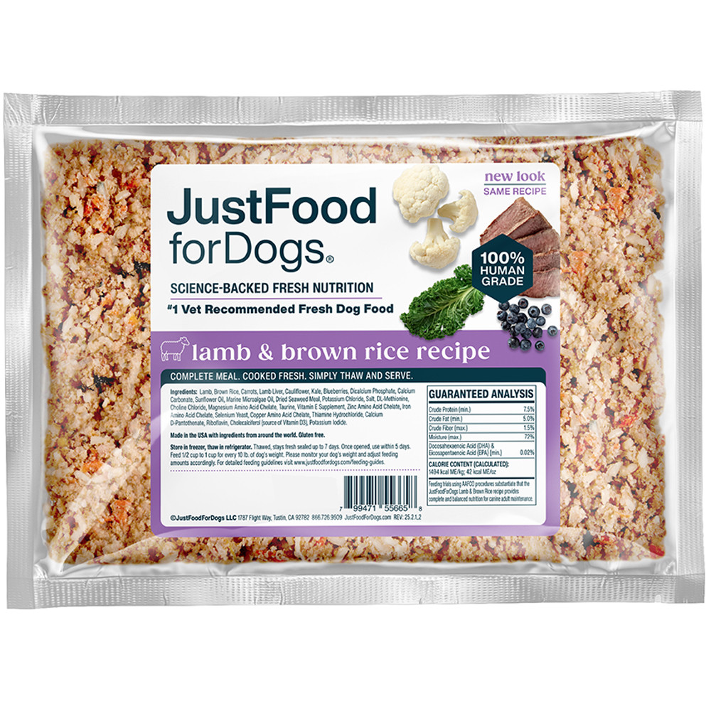 ドッグフード baru JustFoodForDogs Lamb & Brown Rice Recipe Frozen Cooked Dog Food