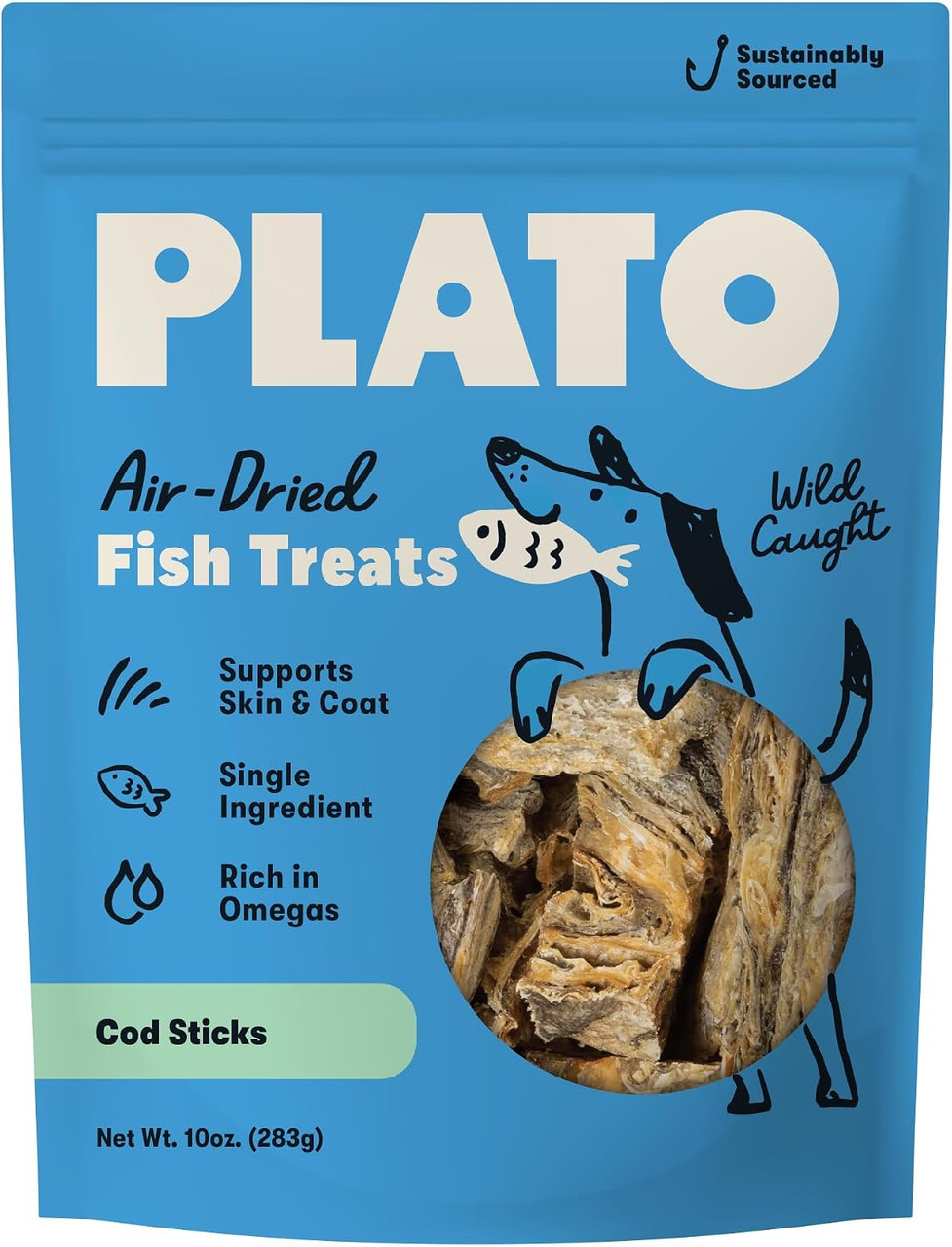 Plato Cod Sticks Air-Dried Fish Dog Treats