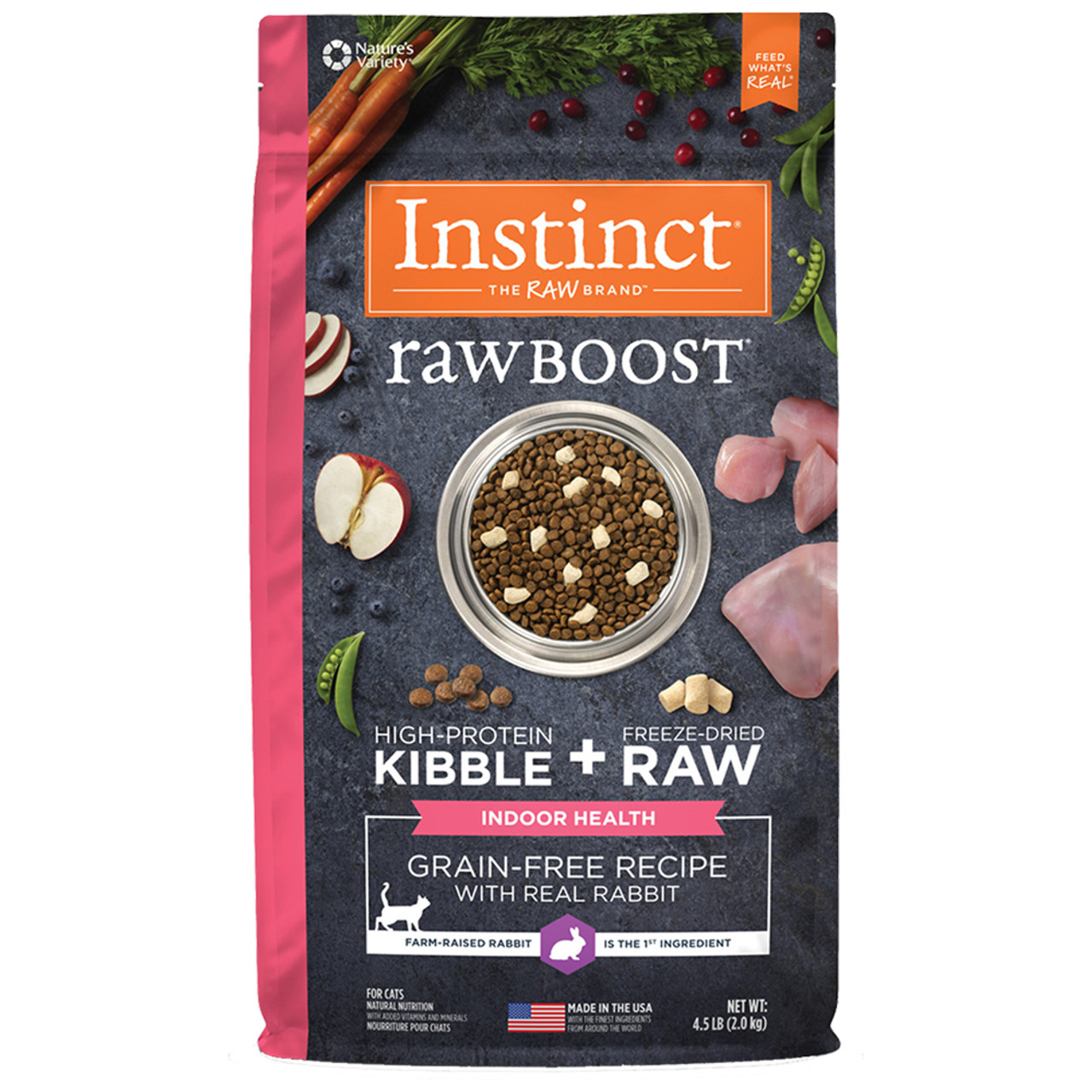 Instinct Raw Boost Grain-Free Recipe w/ Real Rabbit for Indoor Health Dry Cat Food - Front