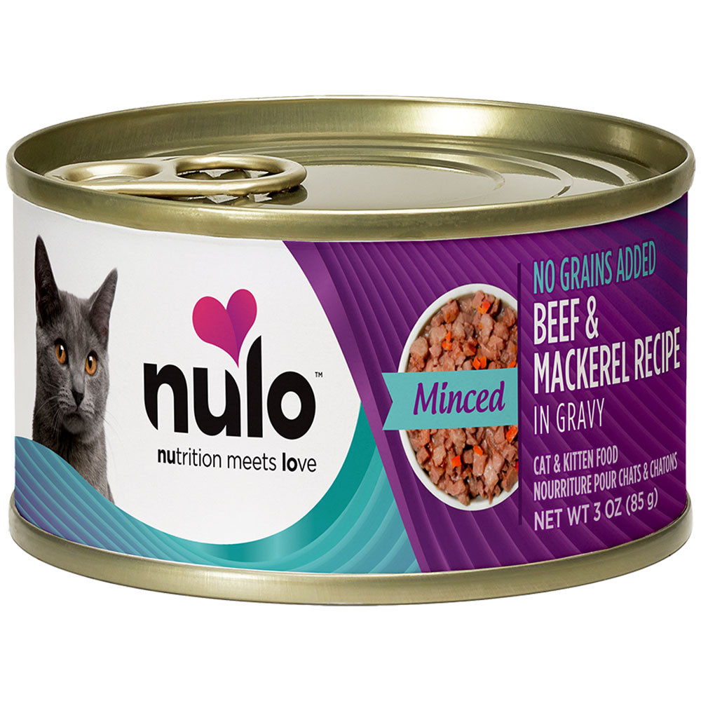 Nulo Minced Beef & Mackerel Recipe In Gravy Kitten & Adult Canned Cat Food - Front
