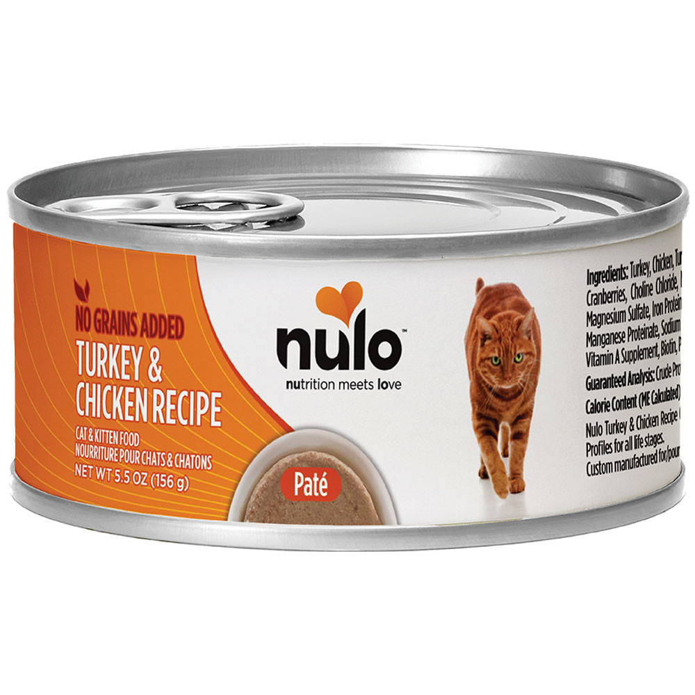 Nulo Paté Turkey & Chicken Recipe Kitten & Adult Canned Cat Food - Front, 5.5 oz
