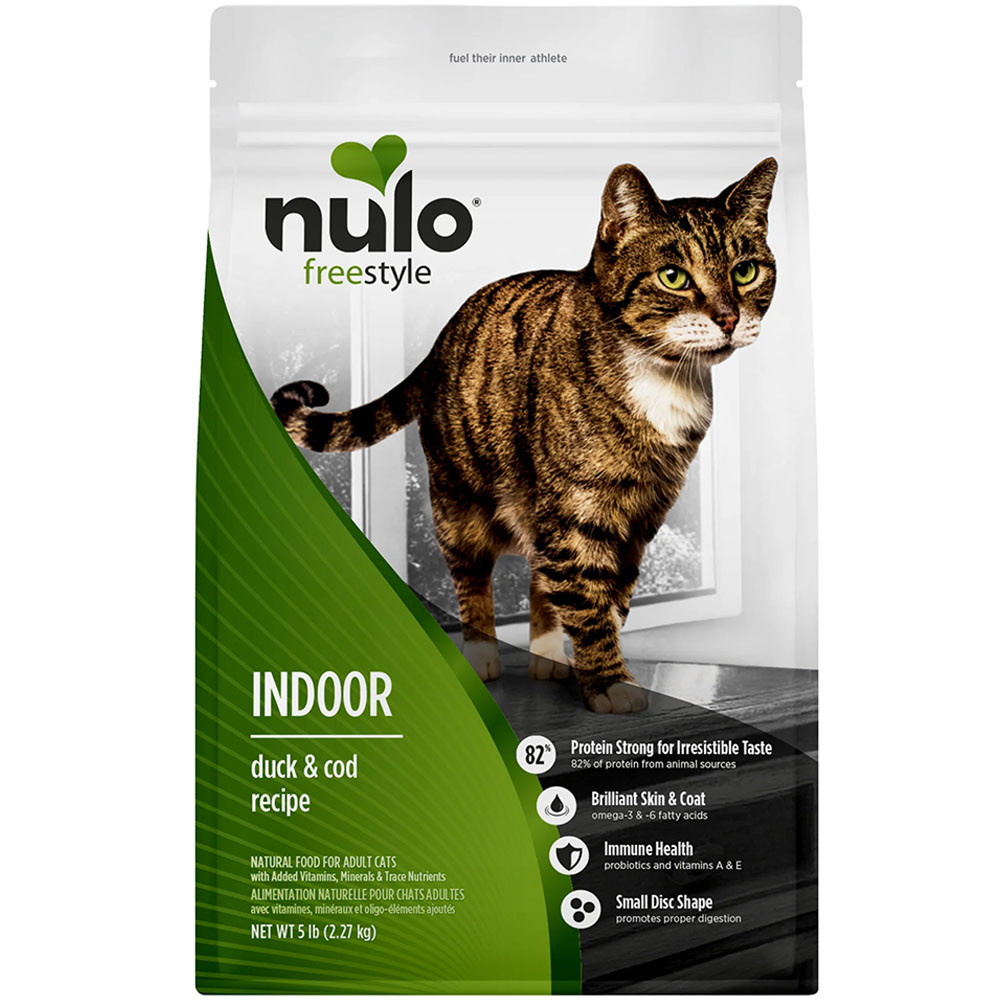 Nulo Freestyle Indoor Duck & Cod Recipe Adult Dry Cat Food - Front, 5 lb