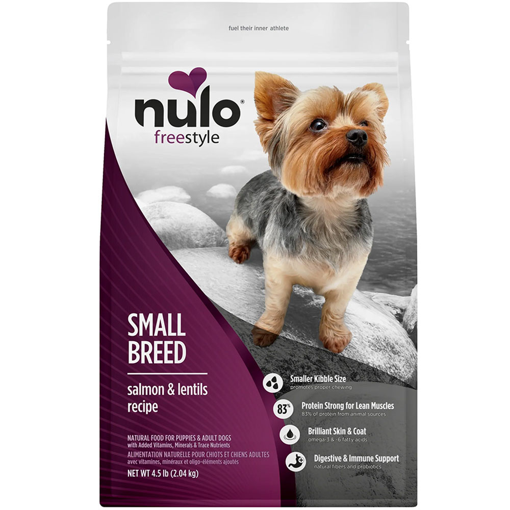 Nulo FreeStyle Small Breed Salmon & Lentils Recipe Puppy & Adult Dry Dog Food - Front, 4.5 lb