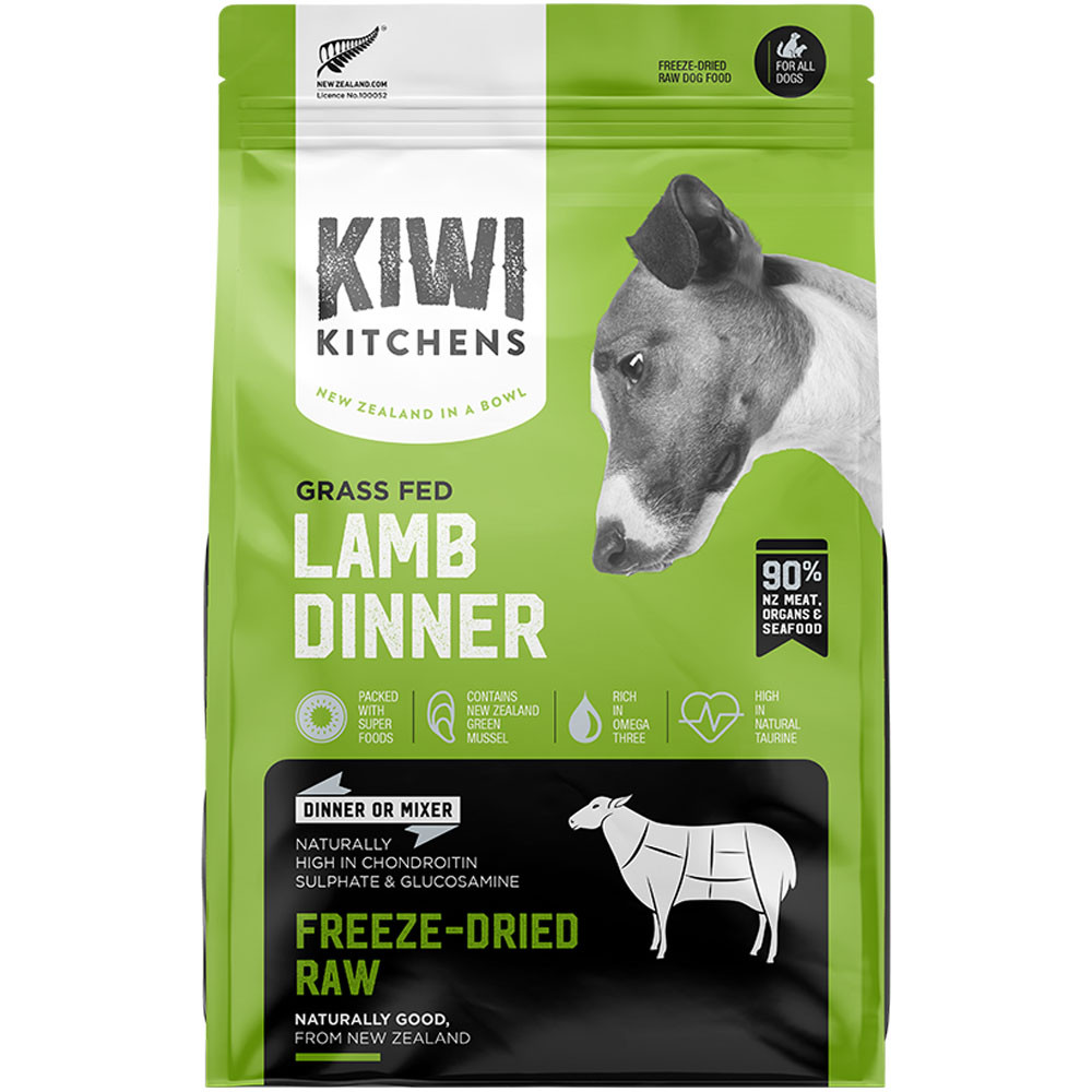 Kiwi Kitchens Grass Fed Lamb Dinner Freeze-Dried Raw Dog Food - Front