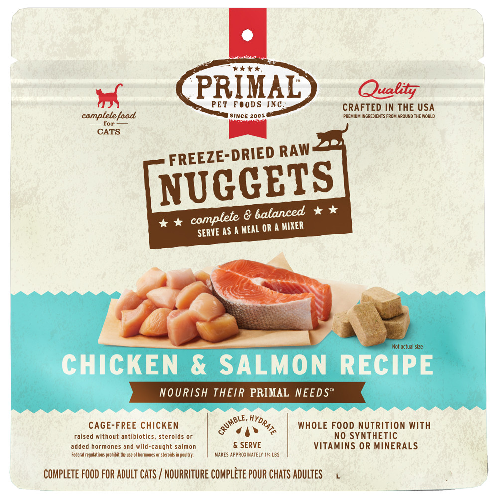 Primal Freeze-Dried Raw Nuggets Chicken & Salmon Recipe Adult Cat Food - Front