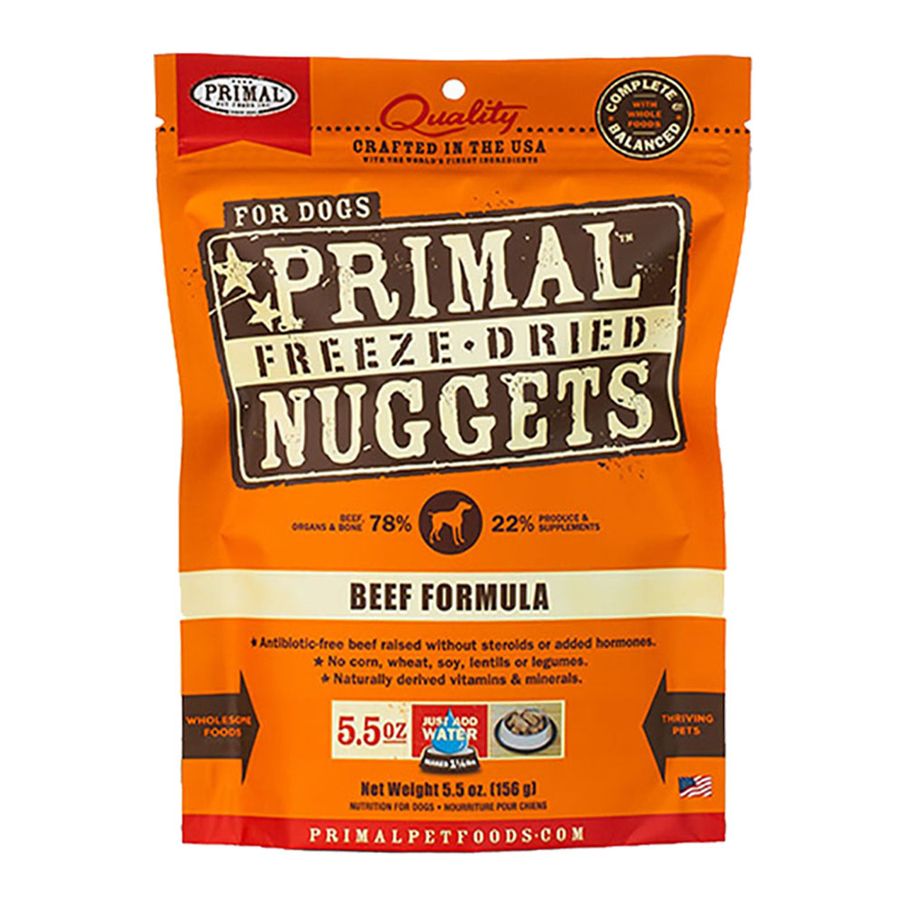 Primal Beef Formula Raw Freeze-Dried Dog Food - Front, Old Packaging