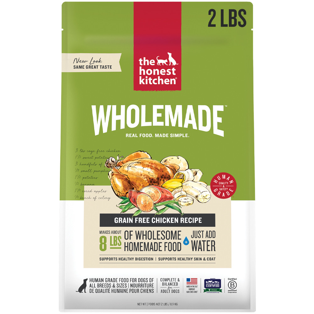 The Honest Kitchen WholeMade Grain Free Chicken Recipe Dehydrated Dog Food - Front, 2 lb