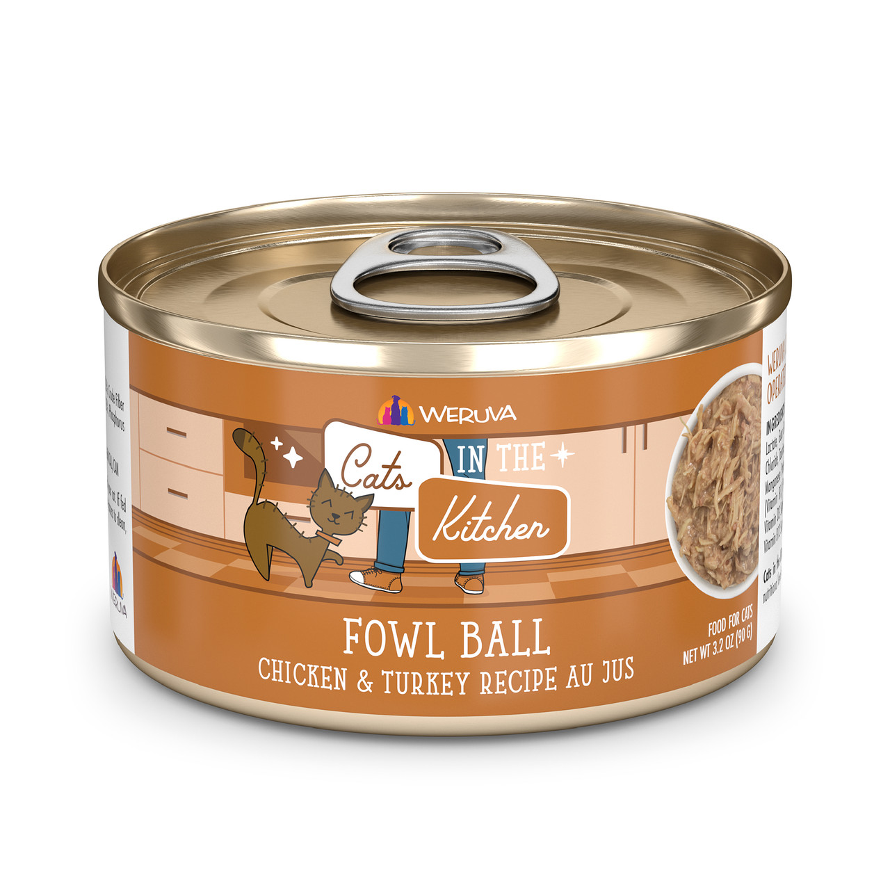 Weruva Cats in the Kitchen Fowl Ball Chicken & Turkey Recipe Au Jus Canned Cat Food