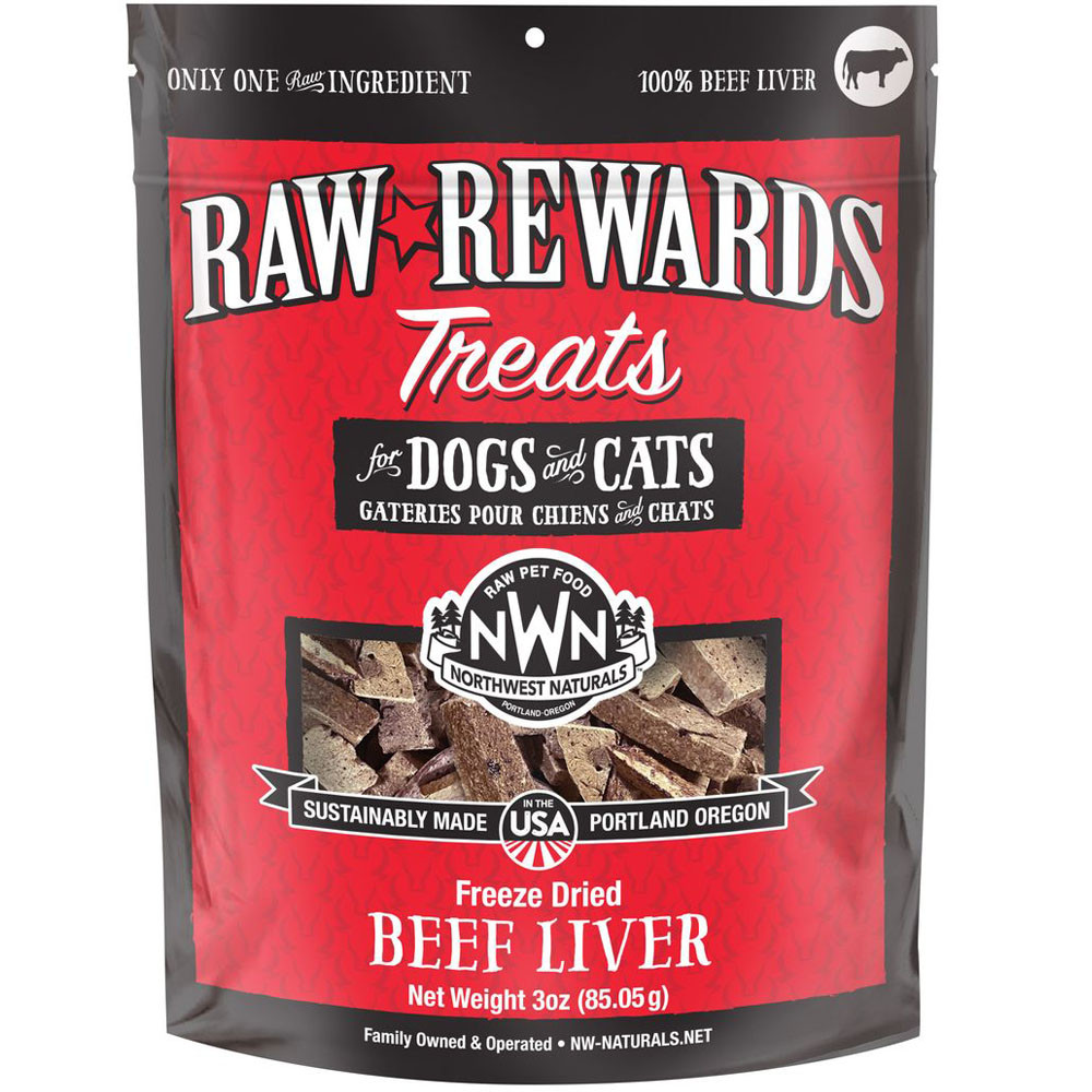 Raw Rewards Beef Liver Freeze Dried Dog & Cat Treats - Front, 3 oz