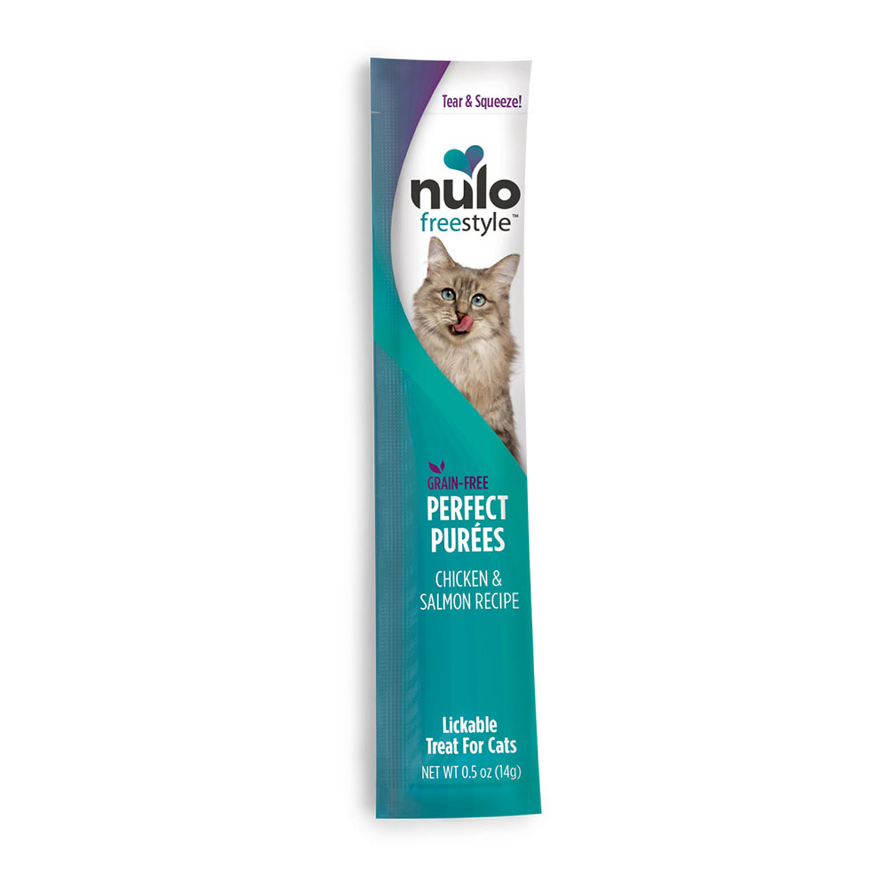 Nulo Freestyle Perfect Puree Chicken & Salmon Recipe Lickable Cat Treat - Front