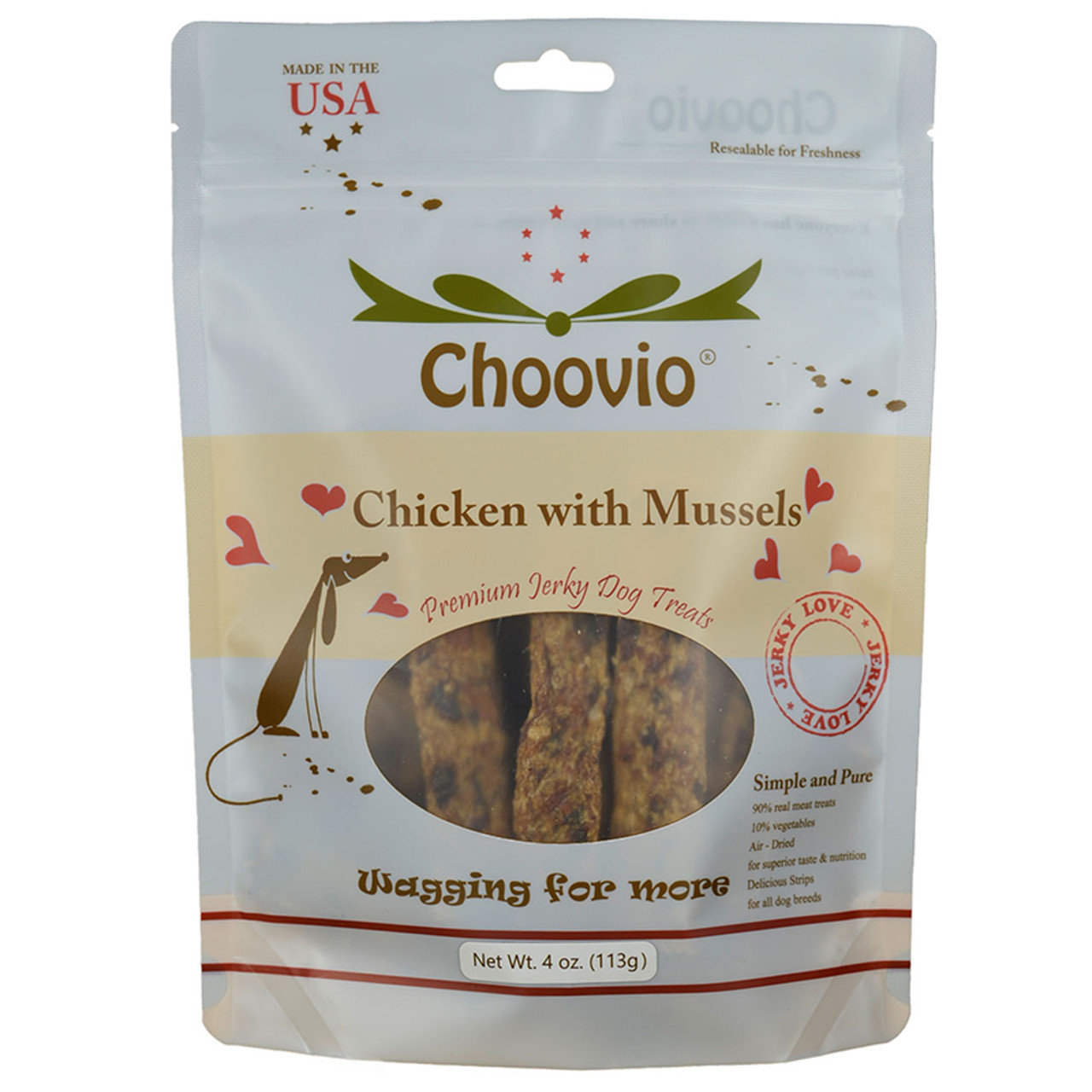 Choovio Chicken with Mussels Dog Treats - Front