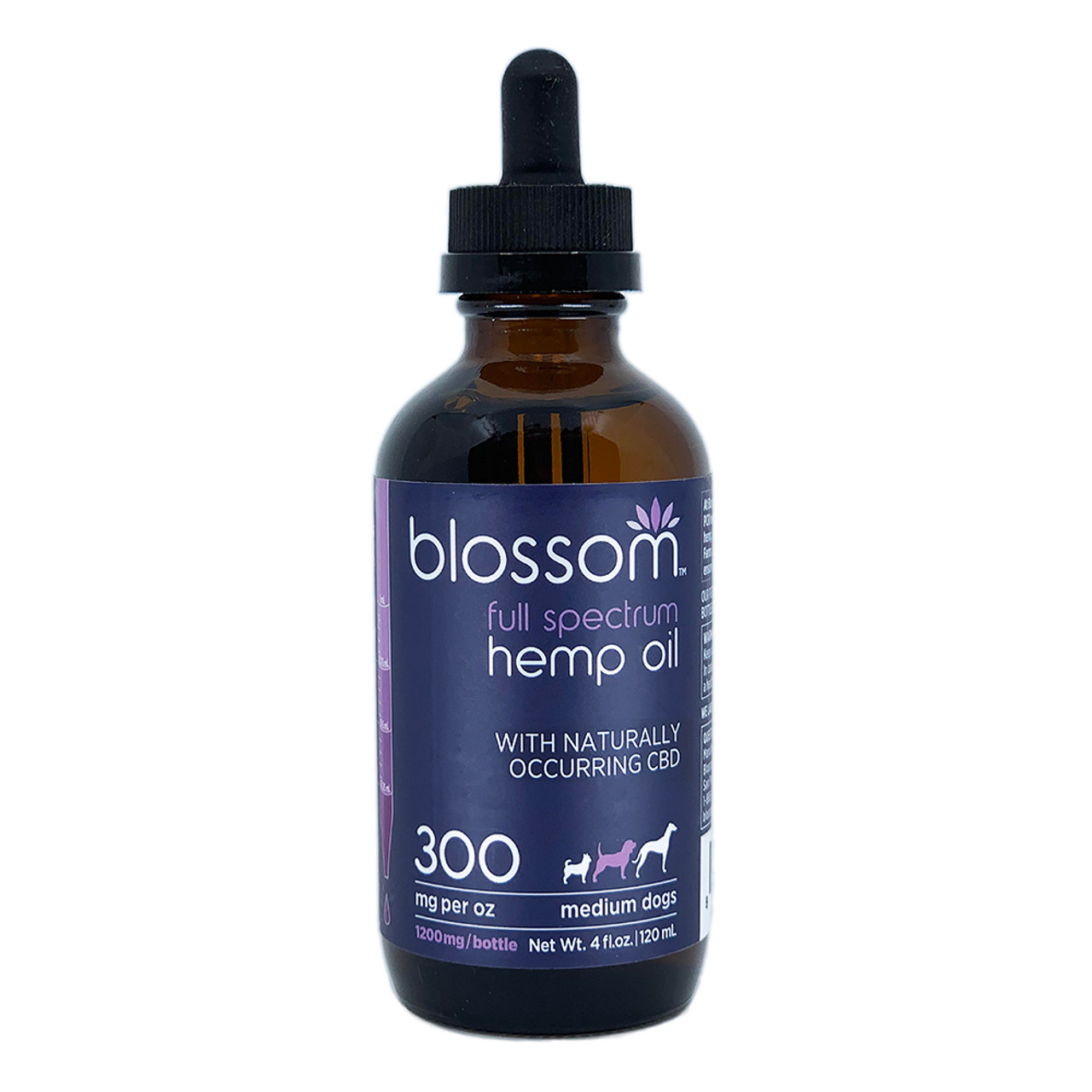 Blossom Full Spectrum Hemp Oil 1200 mg for Medium Dogs, 4 fl oz