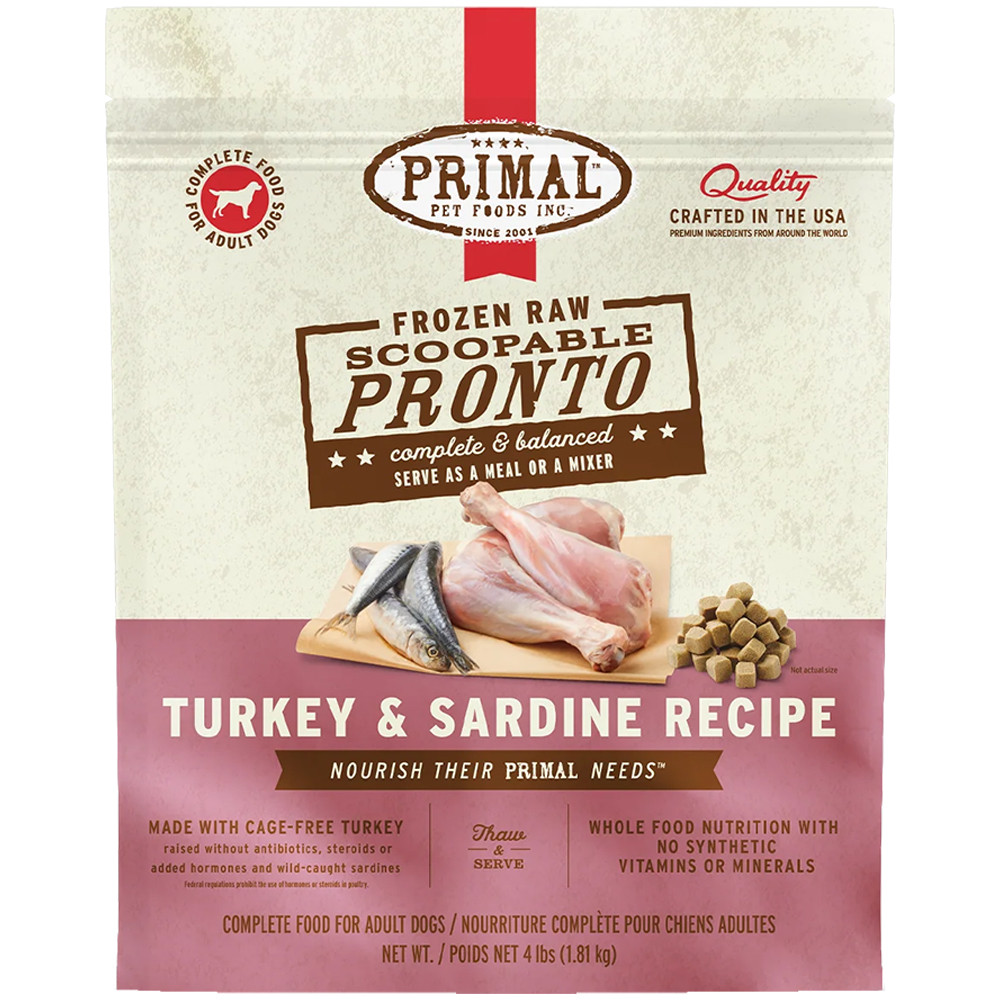 Primal Pronto Raw Frozen Canine Turkey & Sardine Formula Dog Food