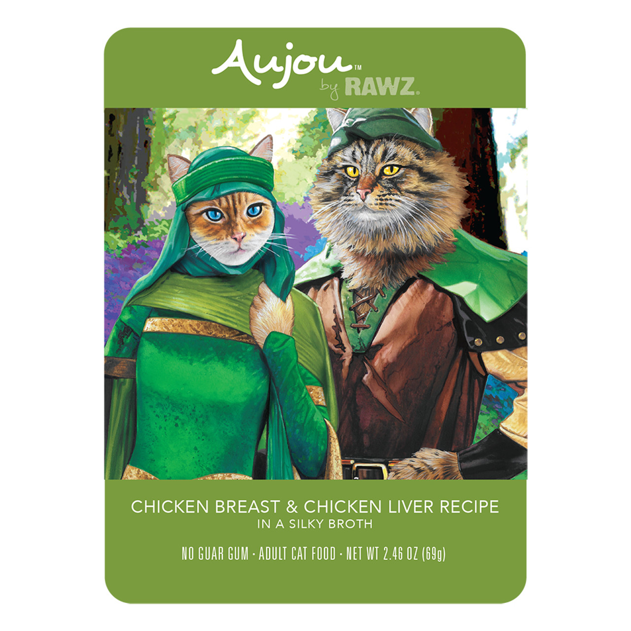 RAWZ Aujou Chicken Breast & Chicken Liver Recipe Wet Cat Food - Front